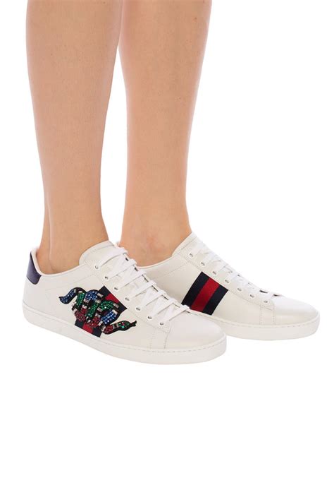 gucci trainers womens snake|gucci ace water snake embroidered.